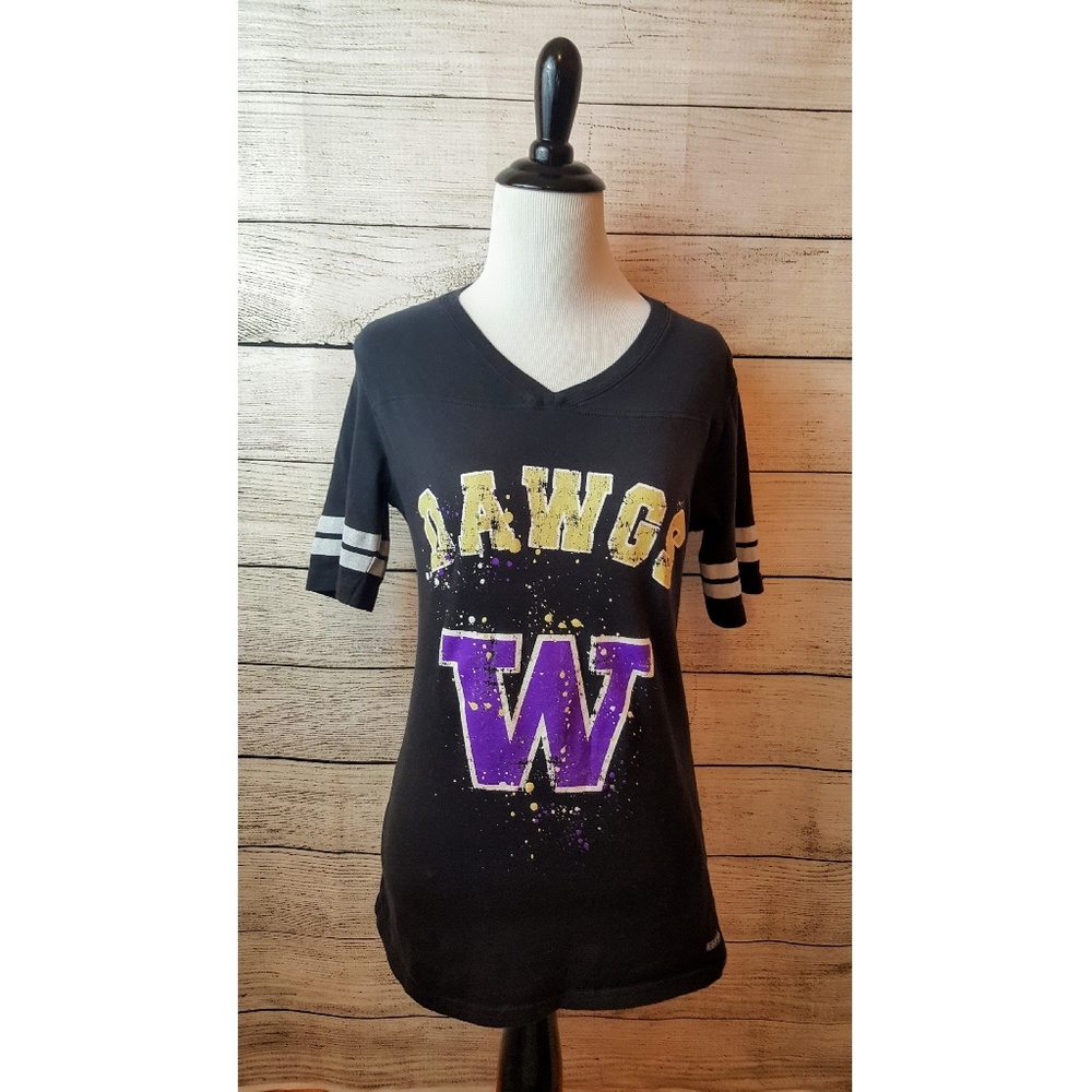 SOFFE UW Huskies DAWGS V-neck Short Sleeve Jersey